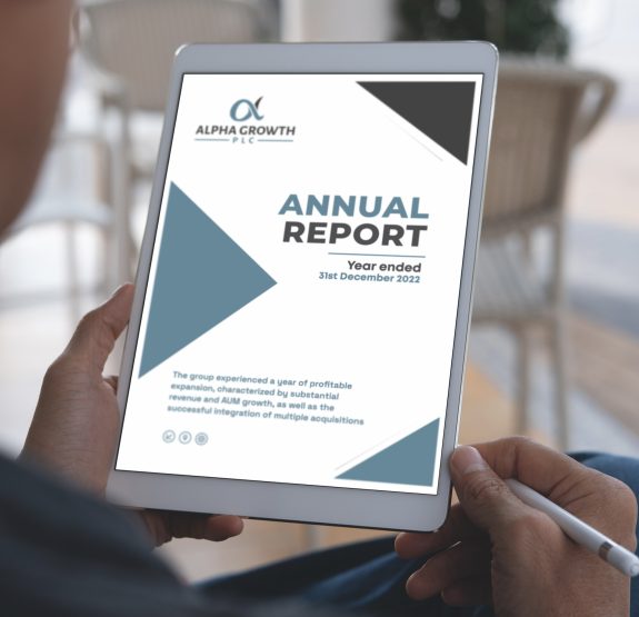 Alpha Annual Report on tablet